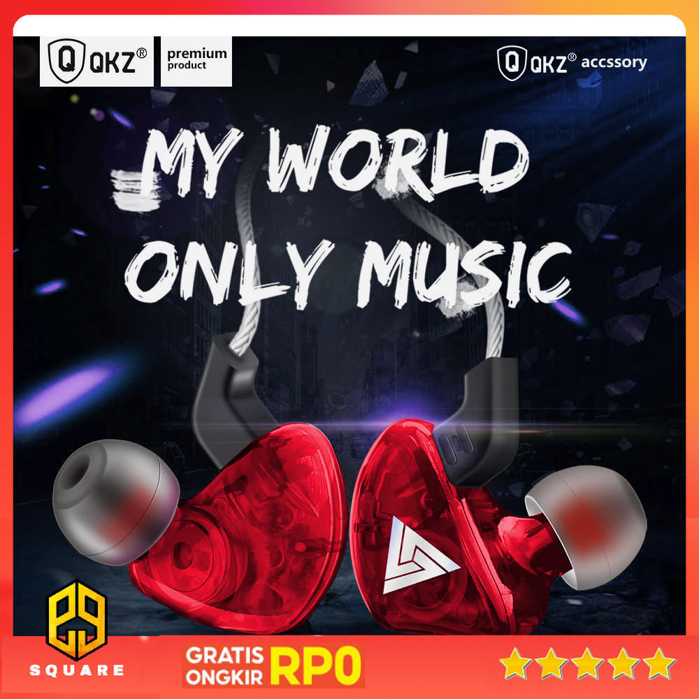 QKZ Earphone In-Ear HiFi dengan Microphone - QKZ-CK5 Original 99 Square