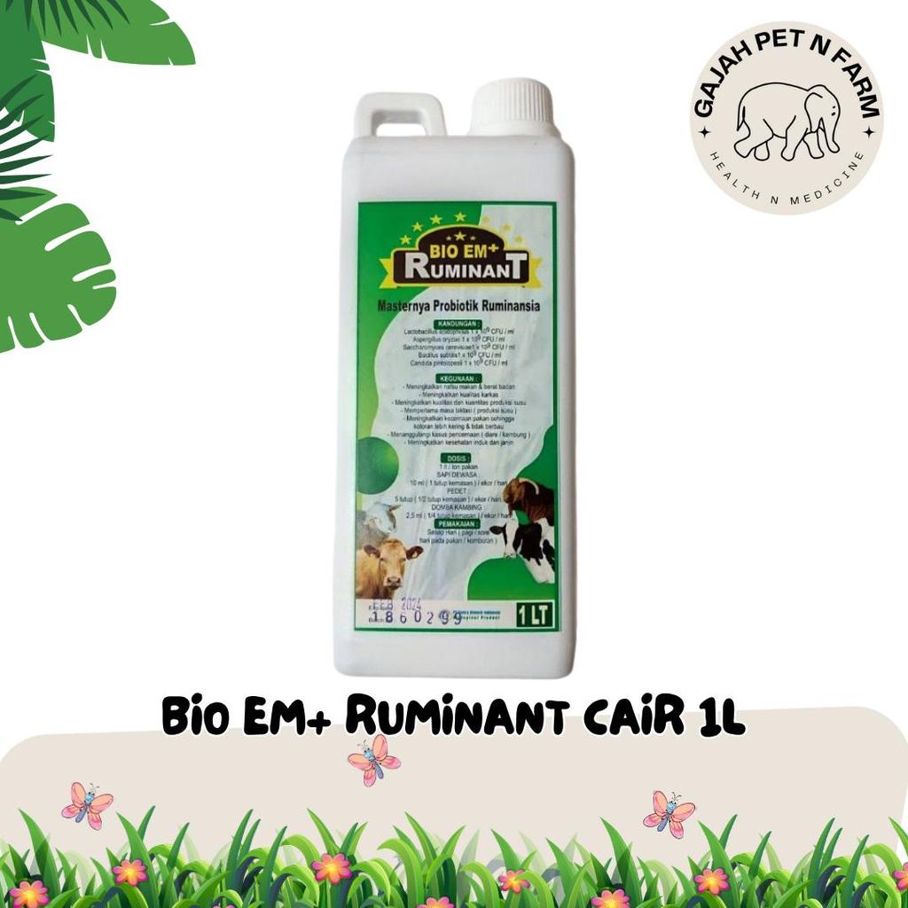 Probiotik Bio Em Ruminant Cair 1L - Probiotik Ternak - Probiotik Hewan - Penambah Nafsu Makan - Prob