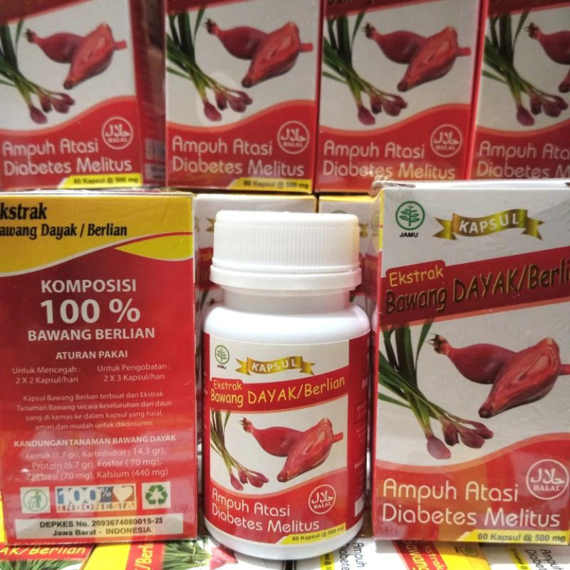 OBAT HIPERTENSI Kapsul Ekstrak Bawang Dayak Inayah isi 60 kapsul ori