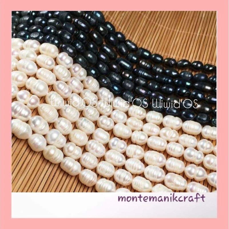 MANIK ( 1 untai ) MANIK MUTIARA OVAL 6-7 mm MONTEMANIK CRAFT