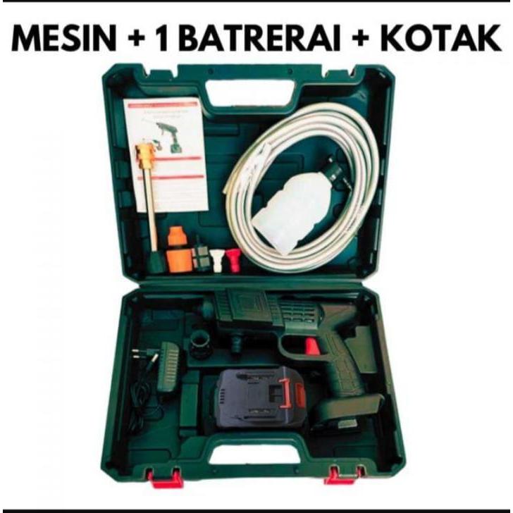 (DAS) Jet water spray single baterai / Alat Steam Jet Cuci Mobil & Motor Set Baterai Charger
