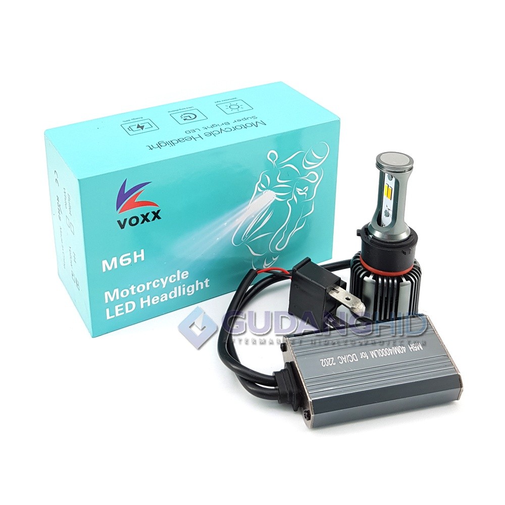 VOXX Lampu LED M6H Motor 2 Sisi 2 Mata AC DC H6 H4 40W 4000 Lumen