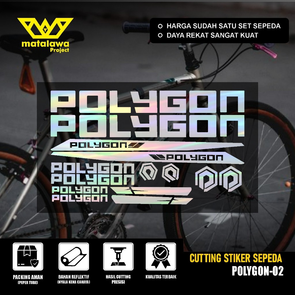PREMIUM STIKER POLYGON Sticker Cutting Sepeda POLYGON Stiker Decal Aksesoris Bike MTB Balap Set Dewa