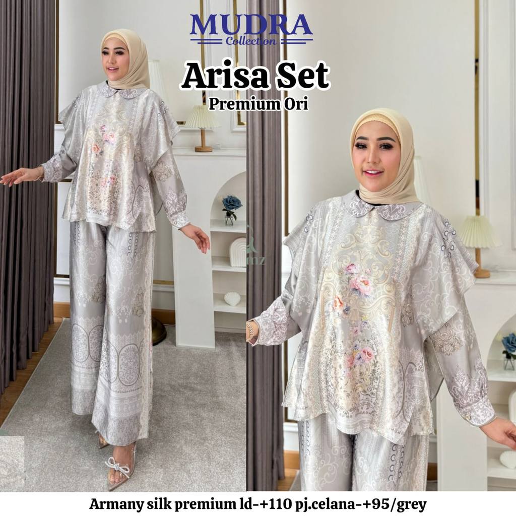 Setelan Wanita Muslim Modis Arisa– Outfit Atasan Tunik + Celana Kulot Bahan Adem untuk Hijabers