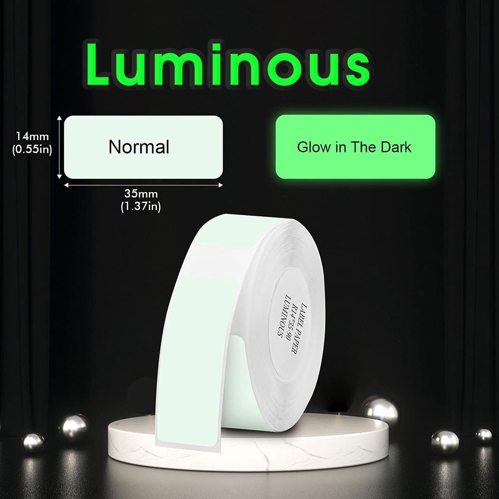 Glow in the Dark Thermal Stiker Label Niimbot D11 D110 D101 H1S Sticker Refill Label Niimbot Transpa