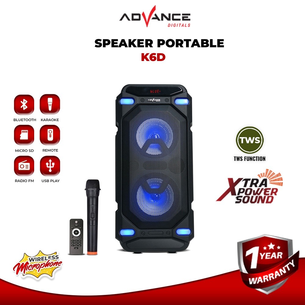 Advance Digitals Speaker Portable K6D | Garansi Resmi 1 Tahun