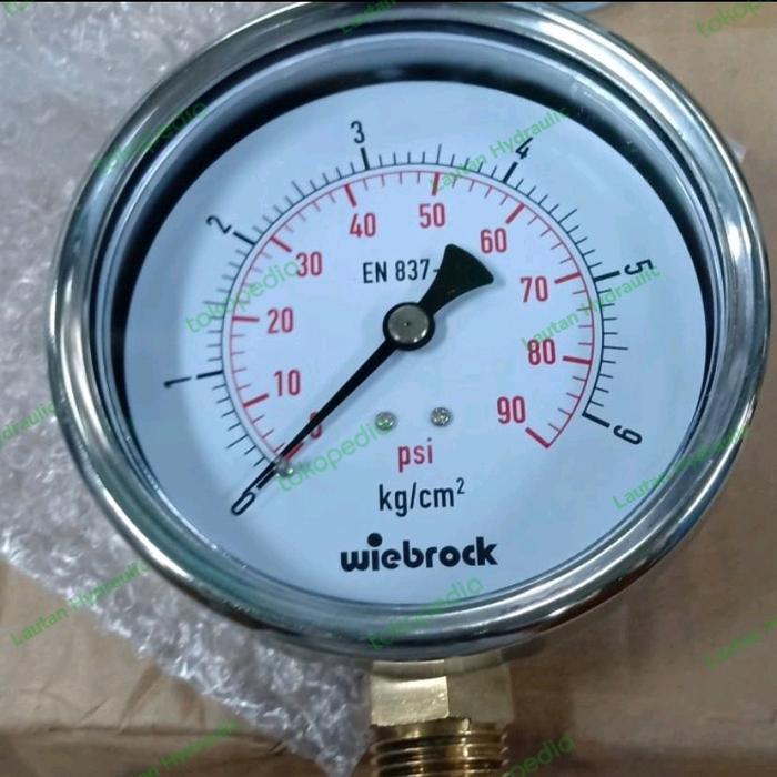 PRESSURE GAUGE 6 BAR 4 INCH STAINLESS