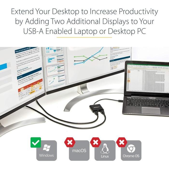 USB 3.0 to Dual HDMI Adapter / Converter USB 3.0 To HDMI 2 Female