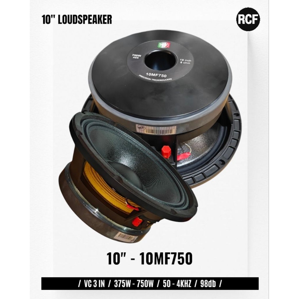 Komponen Speaker / 10 Inch / RCF 10MF750 / VC 3 IN / 10 MF 750 MF750 / 98 dB - RMS 375 Watt