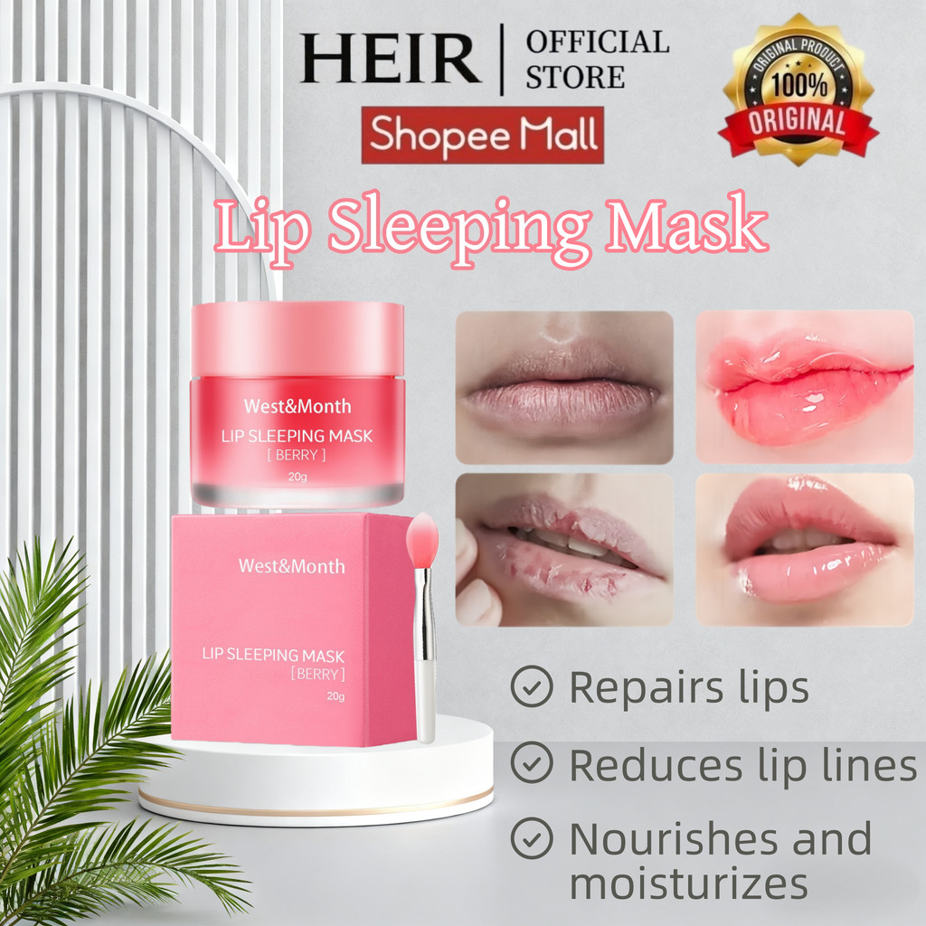 HElR Masker bibir jelly Lip Sleeping Mask lip balm lip mask Serum bibir pelembab bibir 20g pemerah b