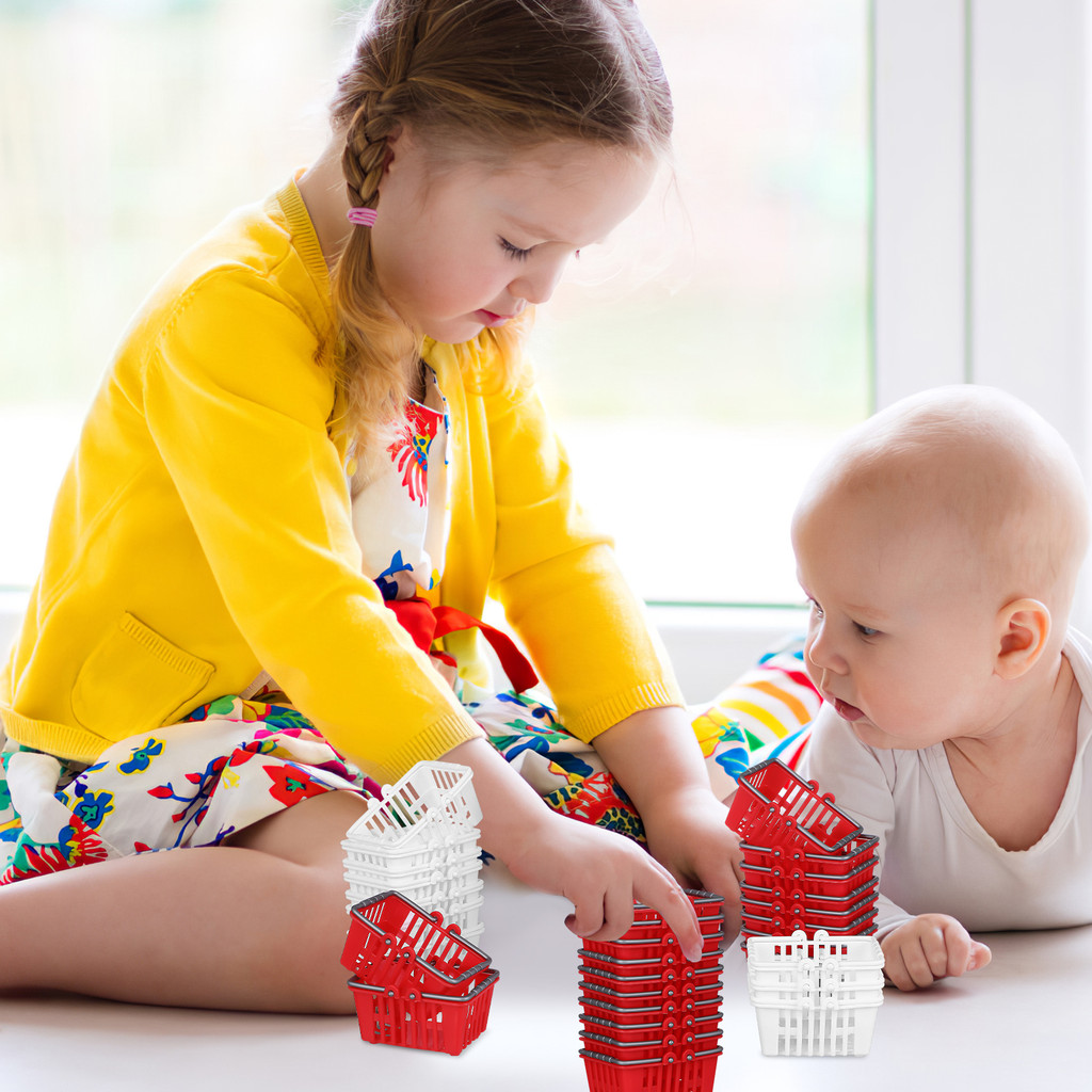 20 Pcs Mini Shopping Cart Guest Basket Toy Small Groceries Baskets Plastic Miniature ild