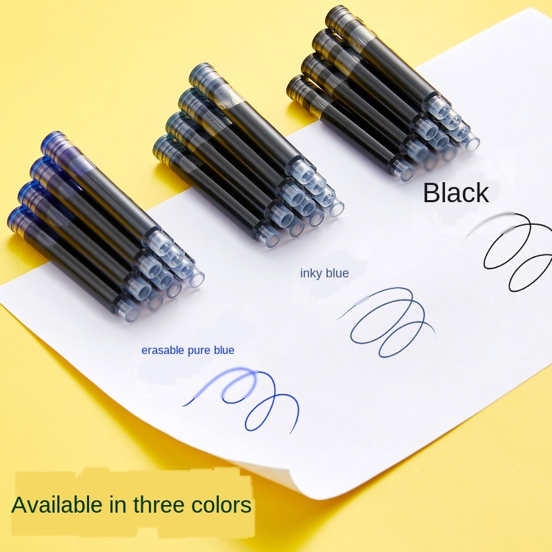 Black / Blue 10 Pieces Hongdian Black Fountain Pen Ink Cartridges 3.4mm Diameter for HongDian Ink Pe