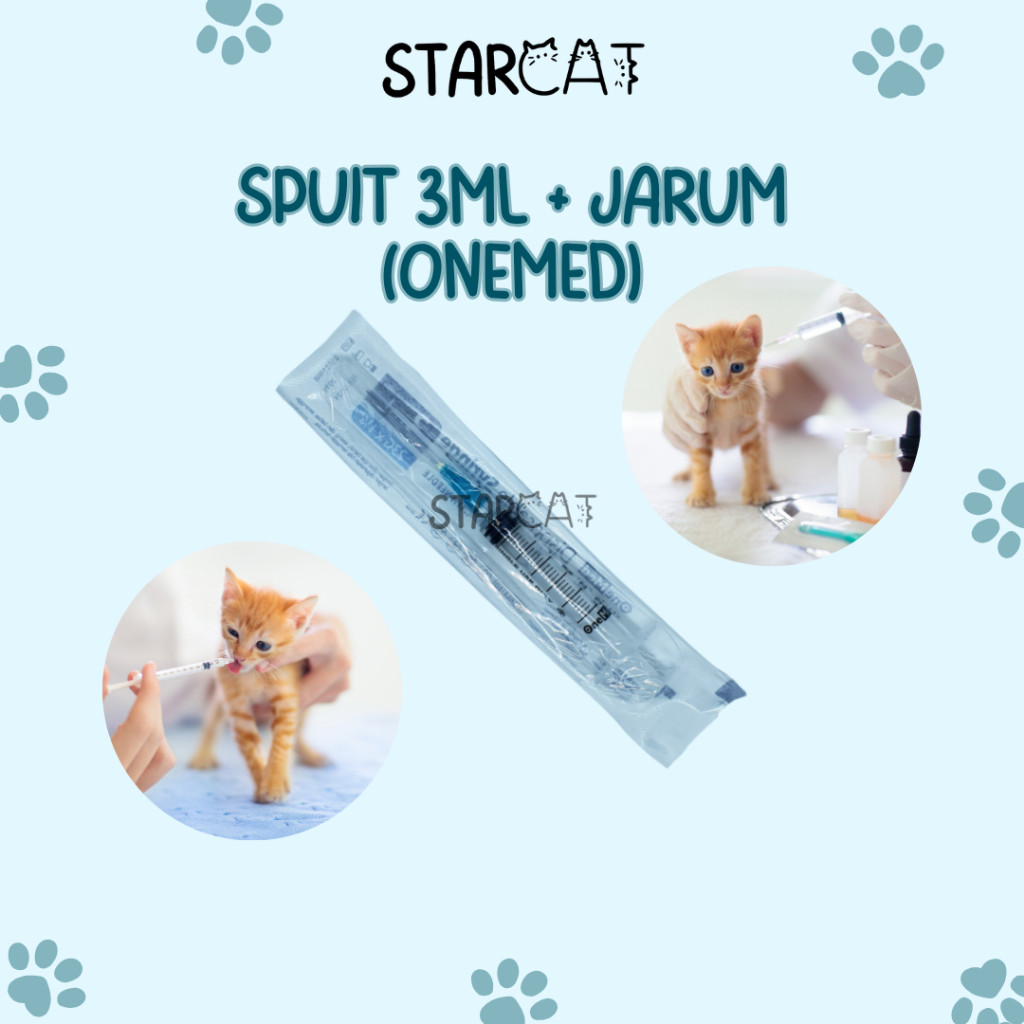 SC Onemed Spuit 3ml Kucing Spet Tanpa Jarum Suntik Syringe Suntikan Alat Minum Obat Vitamin Kitten