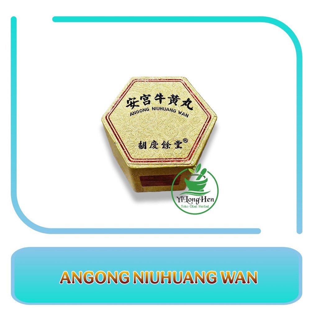 Angong Niuhuang Wan Hu Du Yu Tang Angkung Golden Obat Stroke Saraf Kejang Demam Tinggi