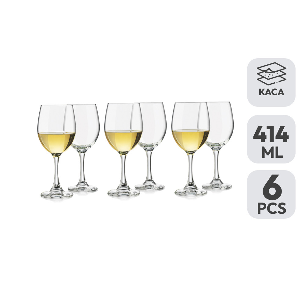 Informa Libbey 414 ml Set 6 Pcs Arbor Gelas Wine Wine Champagne Glass Peralatan Minum Wadah Minuman 
