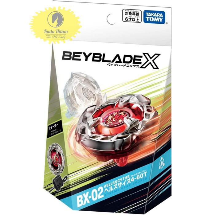 Beyblade X BX-02 Starter Hells Scythe 4-60T + Launcher Takara Tomy
