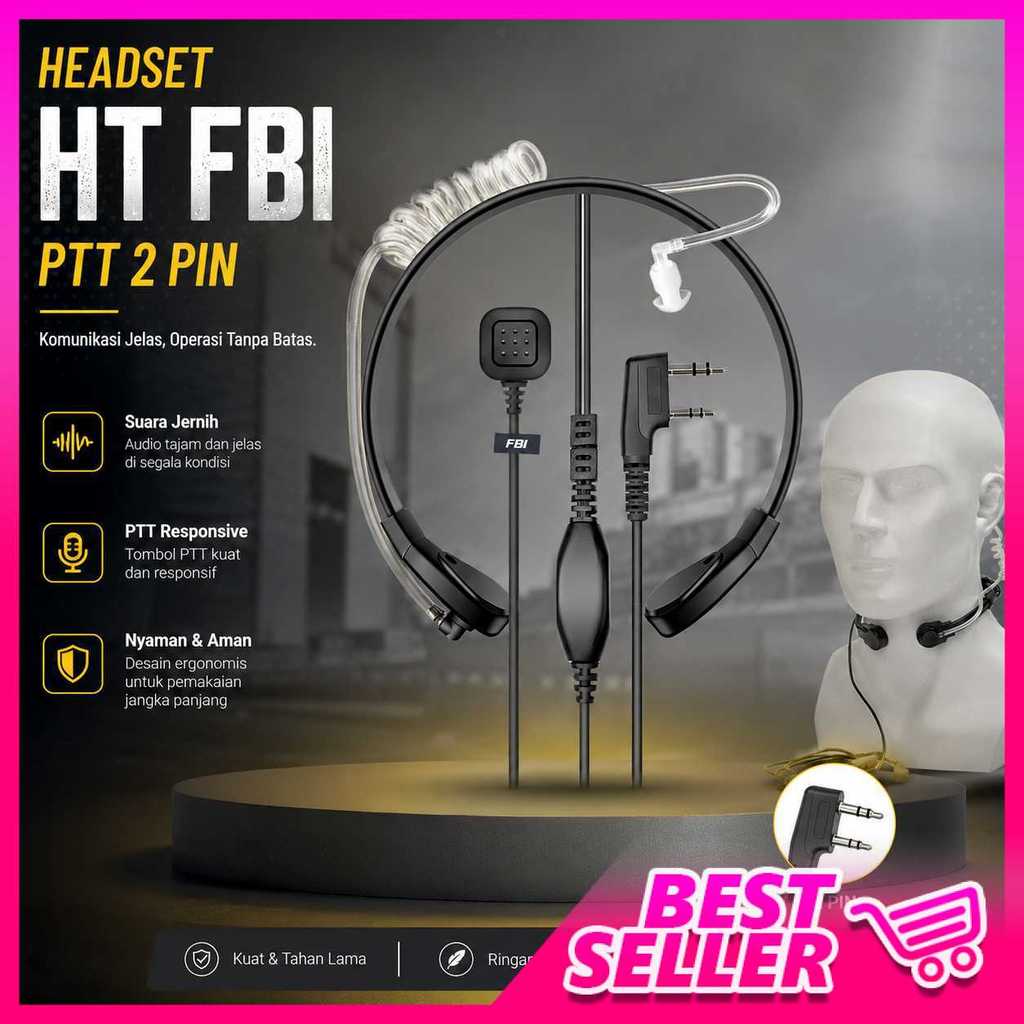 Taffware Headset HT FBI Finger PTT Acoustic 2 Pin UV-5R UV-B5 UV-B6