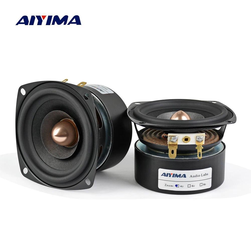 AIYIMA 2Pcs 3 Inch Auo Speaker 4Ohm 8Ohm 15W Full Range Speaker HIFI Treble Meant Bass Loudspeaker Y
