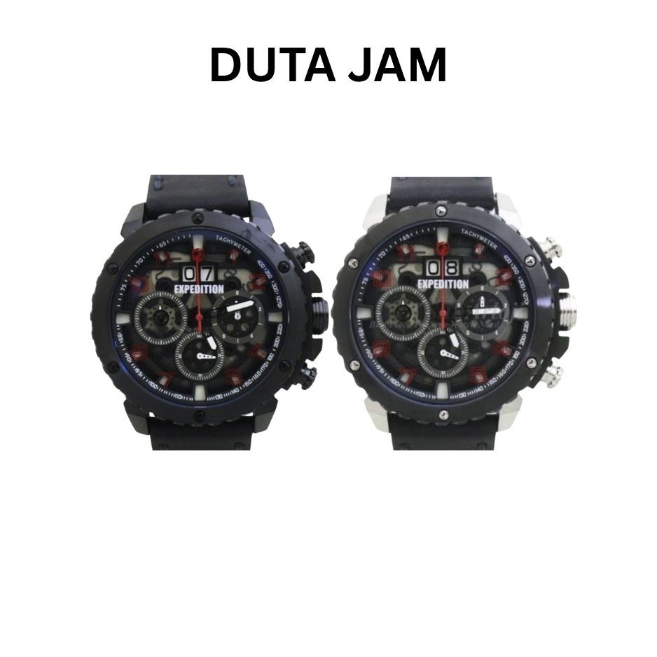 JAM TANGAN PRIA EXPEDITION E6669 E 6669 MCL CHRONOGRAPH LEATHER STRAP
