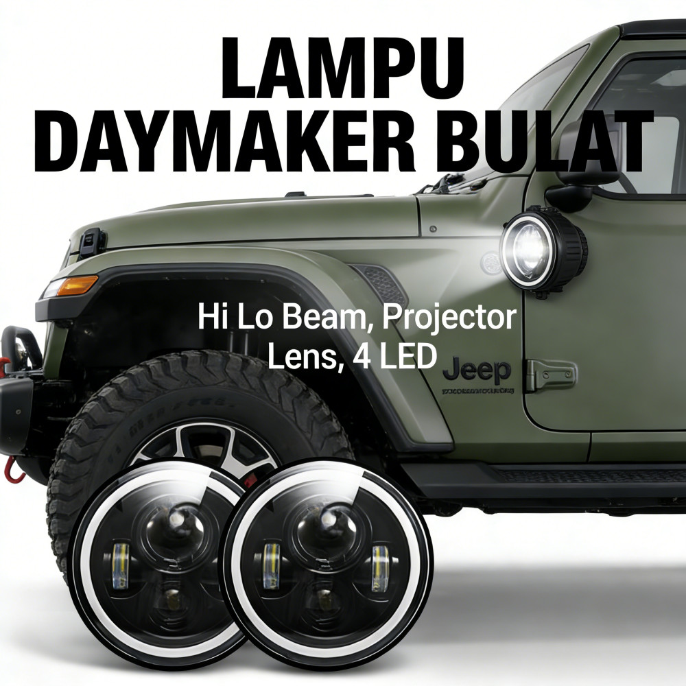 Lampu Utama Projie Plus 7 Inch LED Kuning Putih Lampu Daymaker Projie Running Lampu LED Daymaker Pro