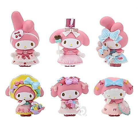 My Melody Flower Figure Set isi 6 Mainan Pajangan Miniatur Hiasan Topper FG830
