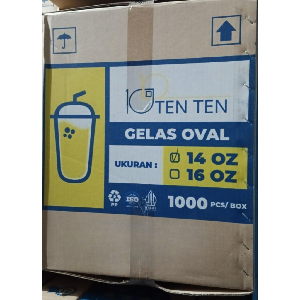 Joyce GELAS OVAL 14 OZ MEREK TENTEN / U CUP 14OZ TEBAL BENING 1KARTON ISI 1000 PCS