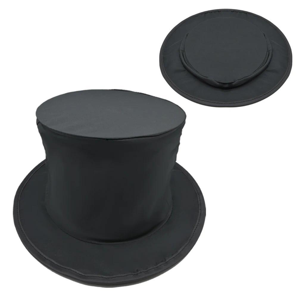 Black Folding Magic Top Hat Magic Tricks Anything Appears from Empty Hat Stage Magic Professional Ma