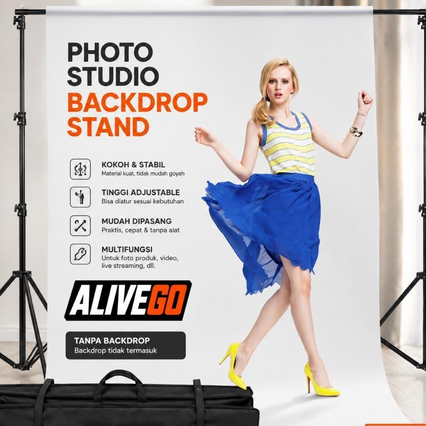 [Original] Taffstudio Backdrop Stand Background Bracket 3M Foto Studio Besi Tiang Penyangga Dekorasi