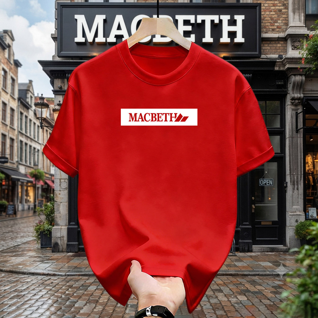 Kaos Macbeth Pria T Shirt Distro Merah 100% Original Model Terbaru 2026 Cotton Combed 24s Asli Baju 