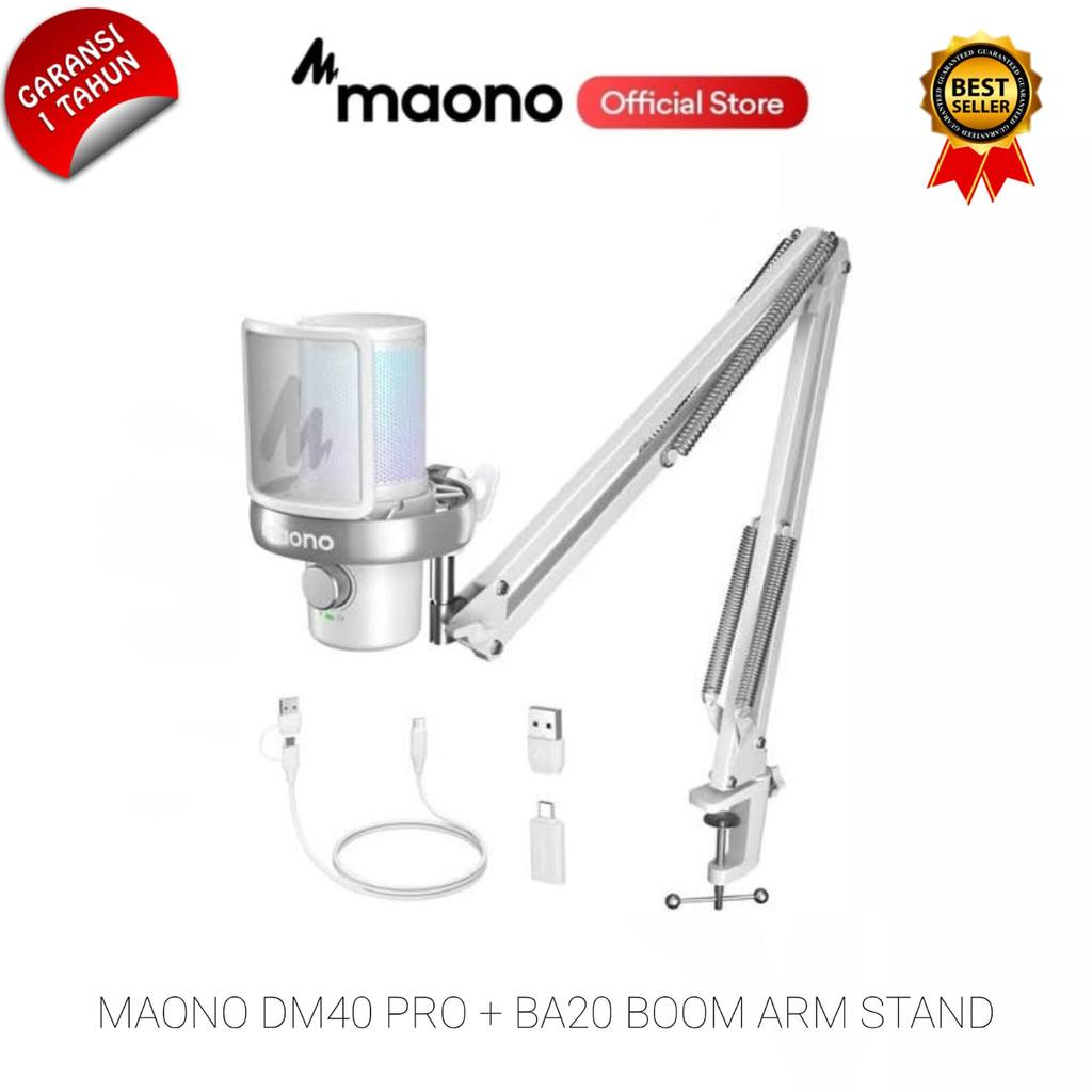MAONO DM40 Pro AI Gaming Wireless Microphone AI Voice Changer dan Noise Cancellation with Stand Arm