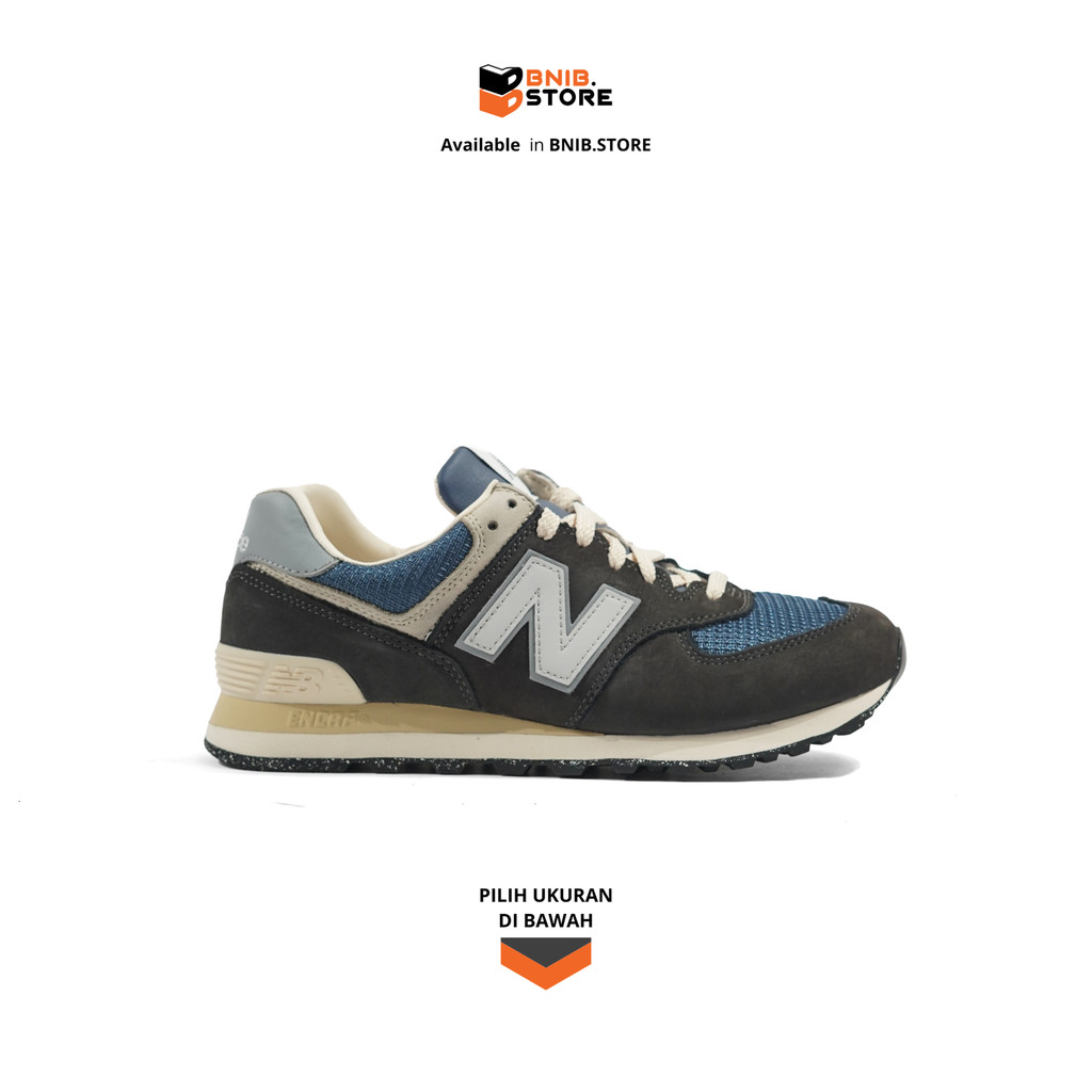 Sepatu Lifestyle Unisex NB 574 Black Cement Slate Grey [U574SGG] Original