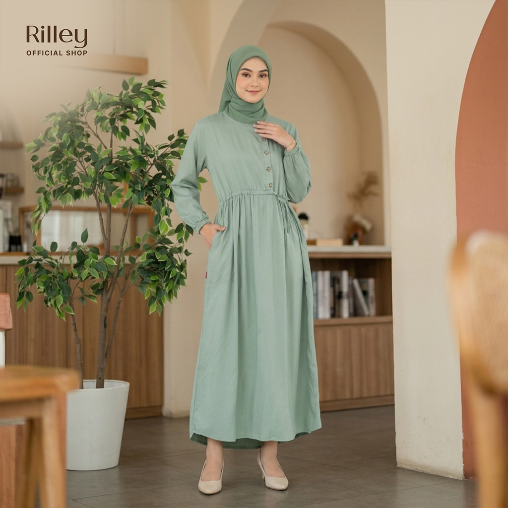 NEW RILLEY - Gamis Melody | Dress Panjang Muslim Wanita Rayon Baju Maxi