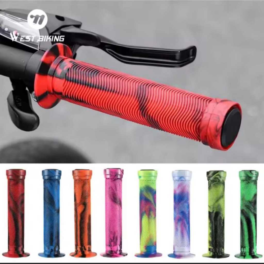 Foto West Biking Handgrip Hand Grip Camo Color Soft Rubber Not Non Lock Hans fat Sepeda MTB Fixie BMX