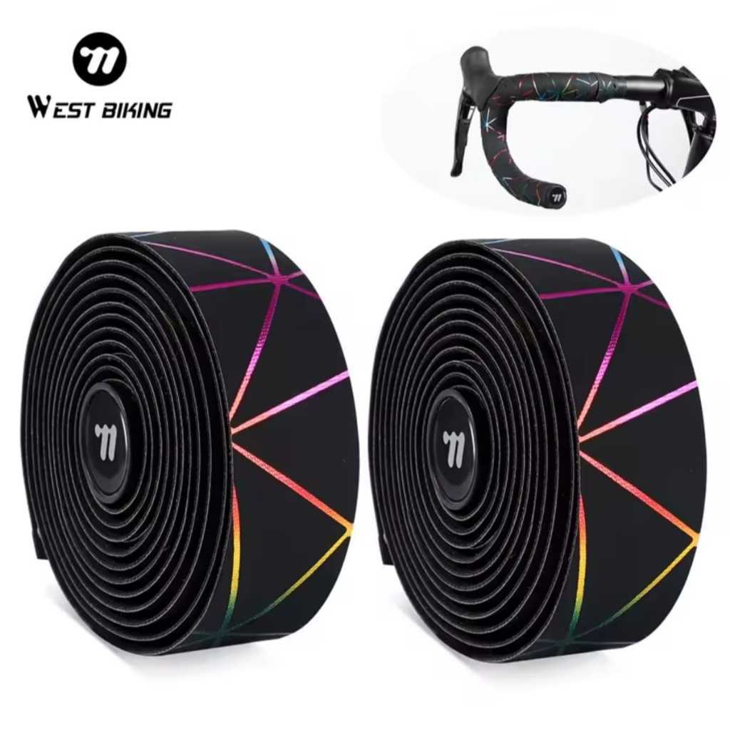 Foto WEST BIKING Bartape Sepeda Roadbike Dropbar Bar Tape PU EVA 2150x30x2.8mm Hitam Motif Handgrip Soft Breathable No Slip