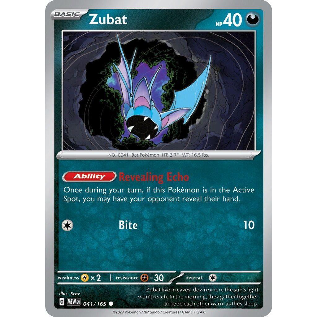 Kartu Pokemon Inggris Zubat C MEW 041/165 Card Games