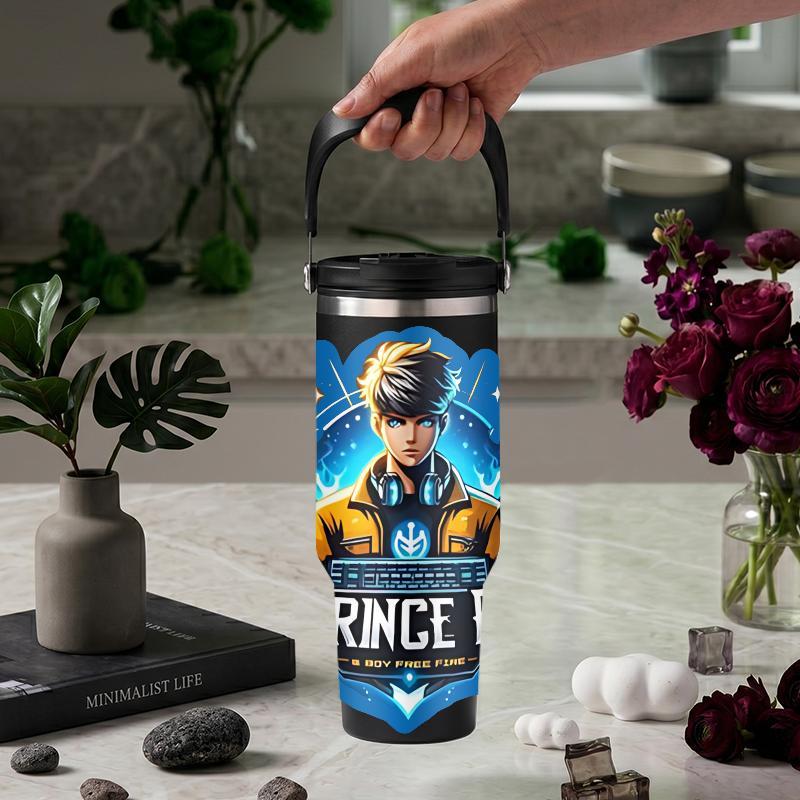 Tumbler FreeFire Botol Minum Aesthetic Stainless Steel Tumblr CUP 1200 ML Termos Coffee Tahan Dingin