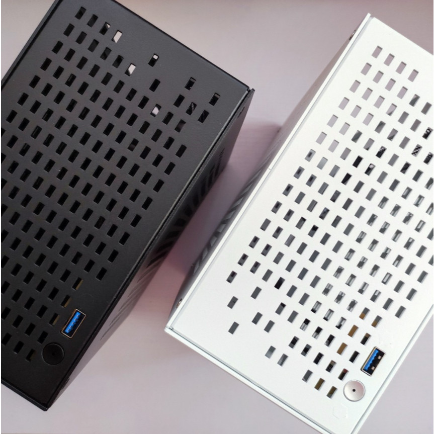 SKTC A07 - Premium Mini PC Case ITX Hitam Putih Kompatibel dengan Motherboard ITX dan PSU FLEX Mirip