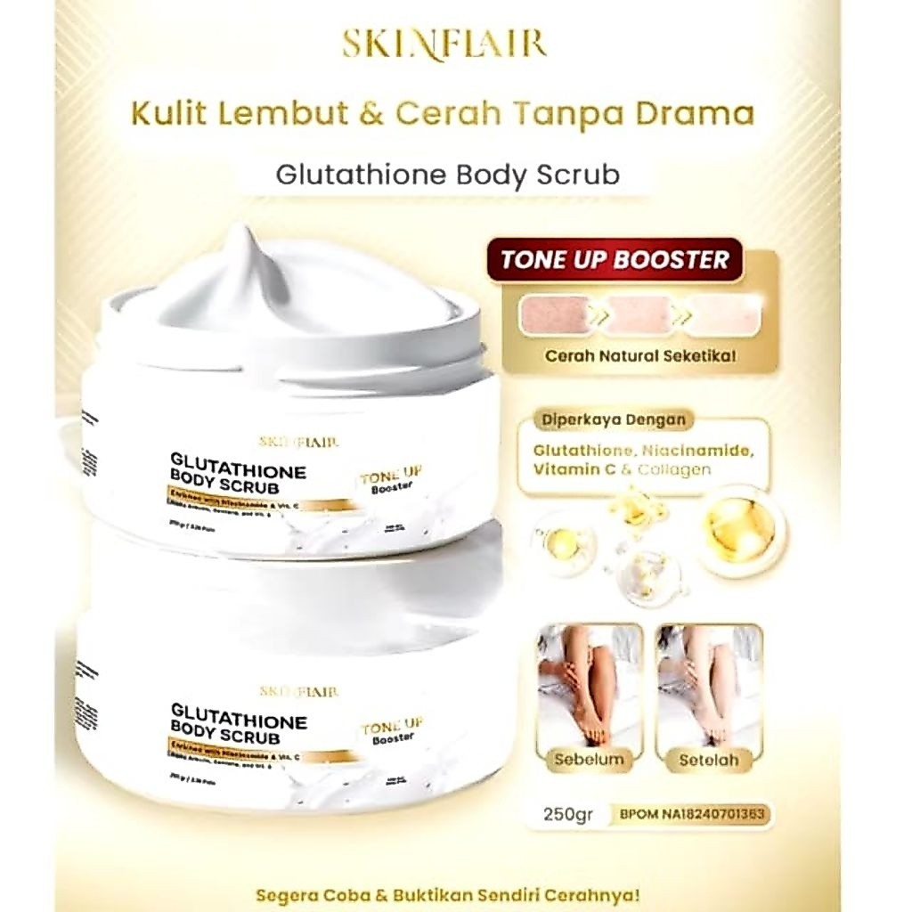 PB SKINFLAIR - Glutawhite Milky Lotion | White Glow Perfect Mask | Glutathione Body Scrub