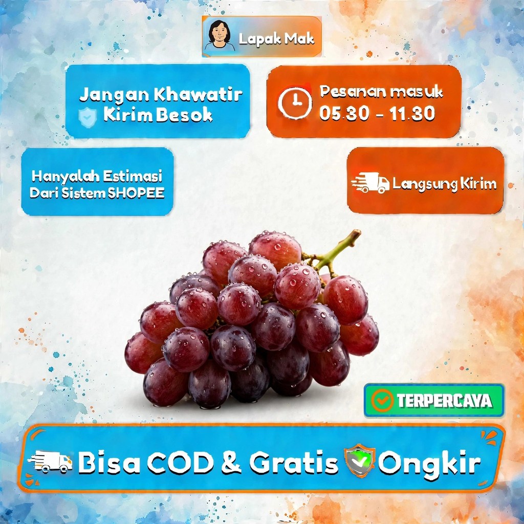 Buah Anggur Merah per 500 Gram - LAPAK MAK