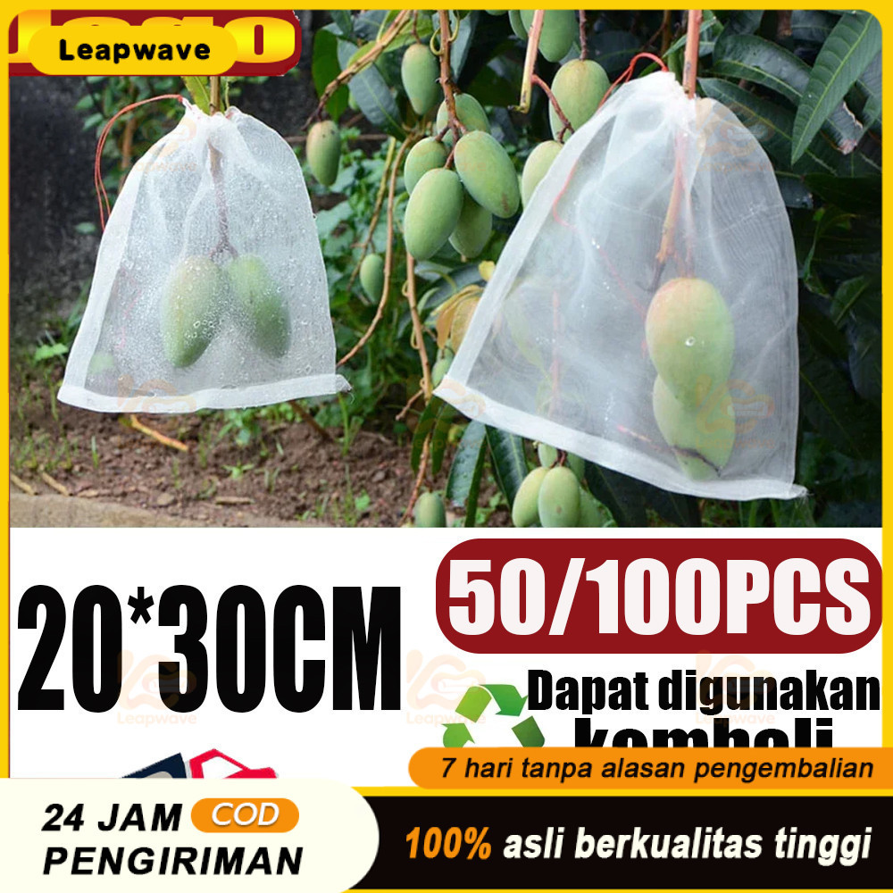 100PCS Fruit Cover/Pembungkus Buah/Fruit Cover Anti Serangga/Fruit cover net jaring transparan pembu