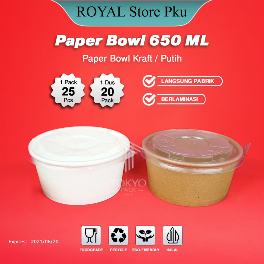 Paper Bowl 650 ml / Mangkok Kertas / Rice Bowl Paper 650 ml