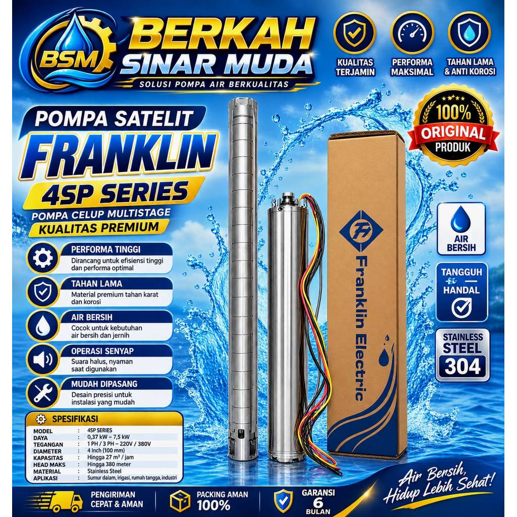 POMPA SATELIT FRANKLIN 3HP 3PHASE 4SP14/7 SUBMERSIBLE PUMP FRANKLIN