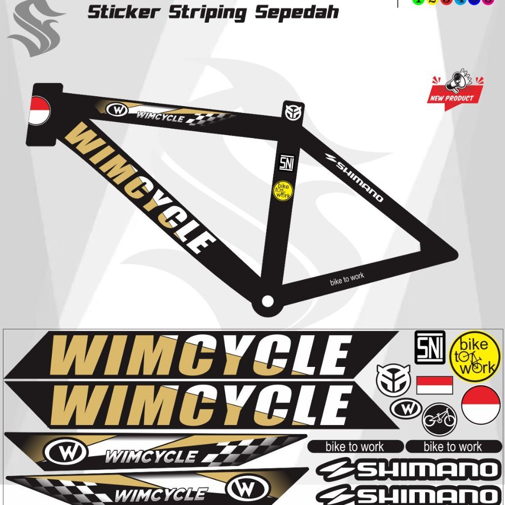 VARIASI SEPEDA WIM CYCLE VARIASI UNIVERSAL MOTIF STRIPING STIKER SEPEDAH / STICKER SEPEDA