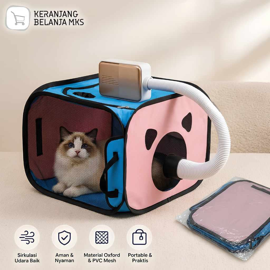 Box Pengering Hewan Pet Drying Box Multifungsi Bulu Kucing