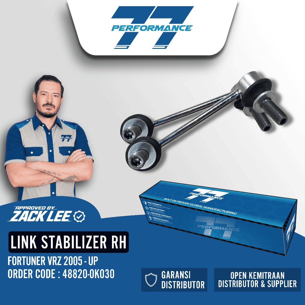 LINK STABILIZER FRONT RH FORTUNER VRZ 2005-UP - 77 Performance Garansi 6 Bulan - Sparepart Mobil Pre
