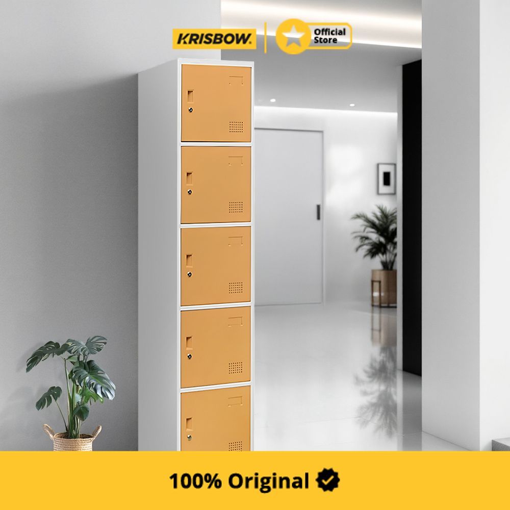Krisbow Loker 5 Pintu Single Column - Kuning Locker