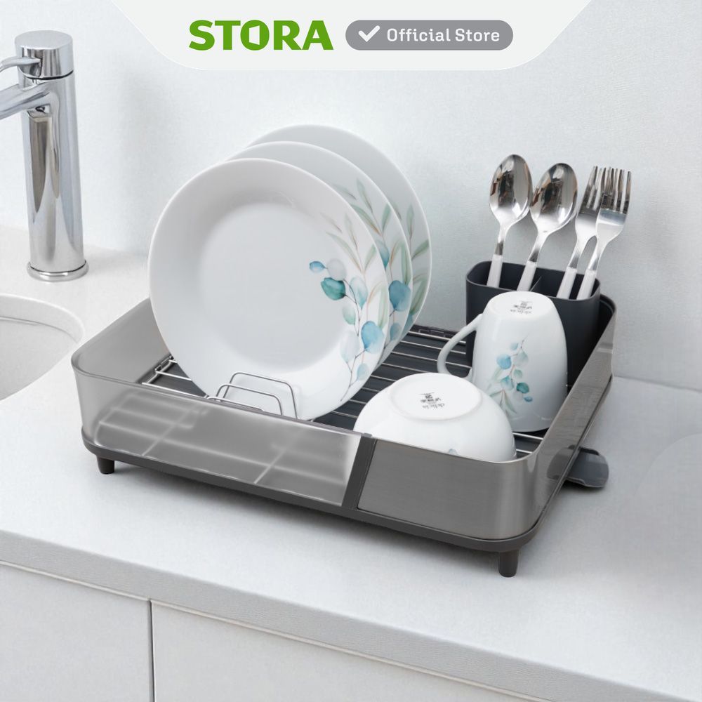 Stora Rak Piring - Abu-abu Rak Dapur Tempat Piring Tempat Penyimpanan Piring Dish Rack Rak Penyimpan