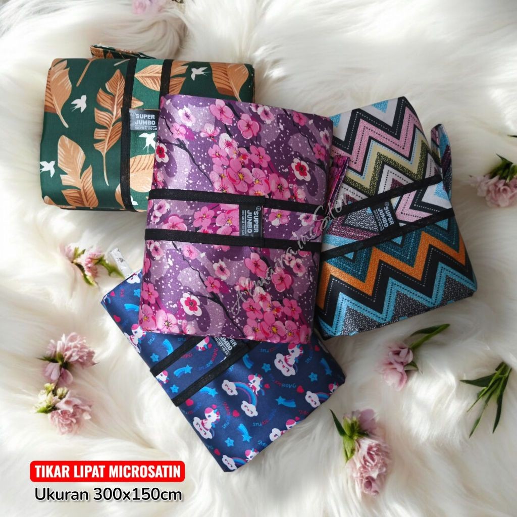 Tikar Lipat piknik waterproof 300x150cm Super Jumbo bisa pilih motif