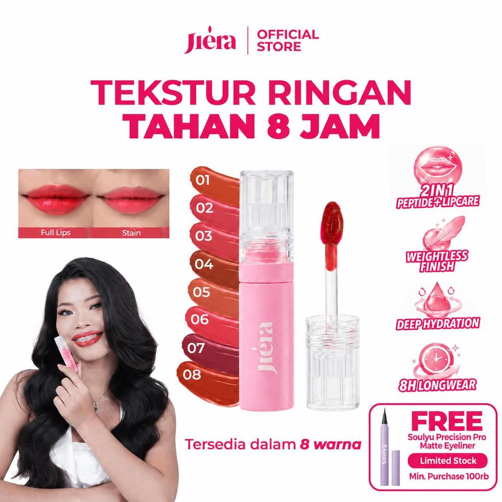 JIERA Lip Peptint / 2 in 1 Lip Tint and Lip Treatment / Super Ringan & Anti Geser, Rekomendasi Untuk