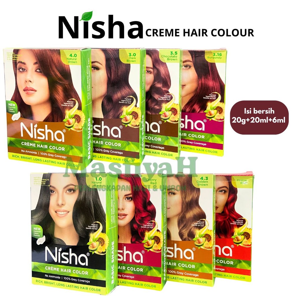 SEMIR RAMBUT NISHA 60GR 20GR PEWARNA RAMBUT NISHA SEMIR ALAMI PEWARNA RAMBUT ALAMI PEWARNA RAMBUT HI